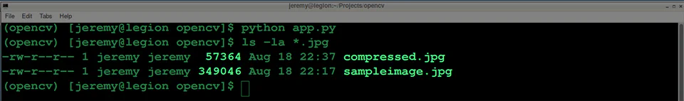 “OpenCV Image Compression”